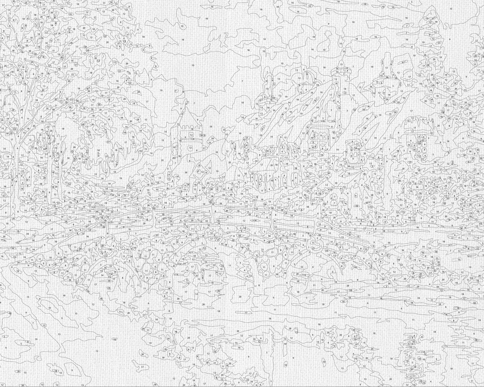 Maľovanie podľa čísel na ráme 40*50 cm Vianočná zimná krajinka LW 3254