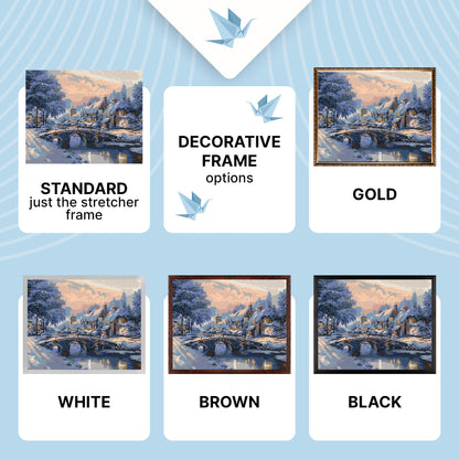 Maľovanie podľa čísel na ráme 40*50 cm - Zimné / Vianočné zimná krajinka - LW 3254