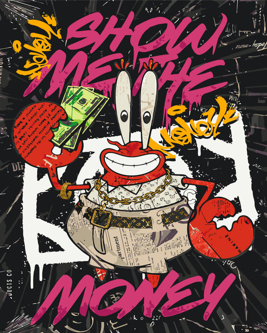 Maľovanie podľa čísel – pán Krabs „Show me the money“