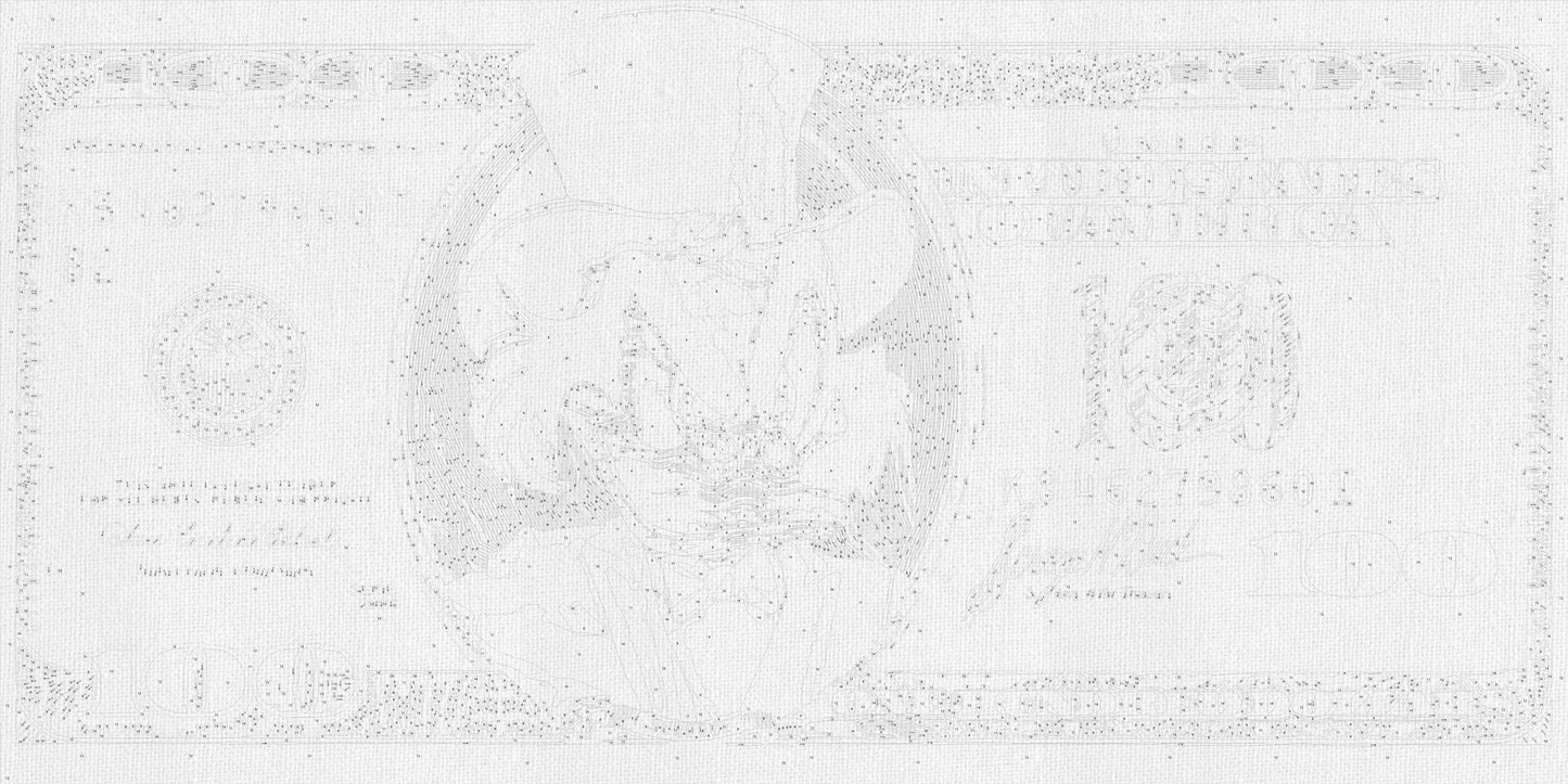 Maľovanie podľa čísel Strýko Držgroš. Čierny dolár. S metalickými farbami (zlaté) 40×80 cm LW 3287