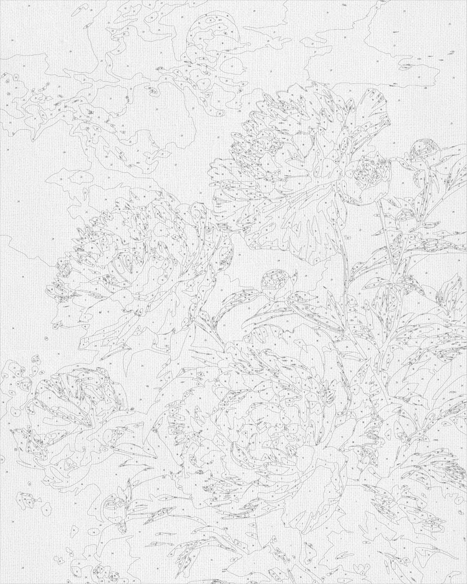 Maľovanie podľa čísel na ráme 40*50 cm Kvety Pivónie pod mesiacom LW 3297