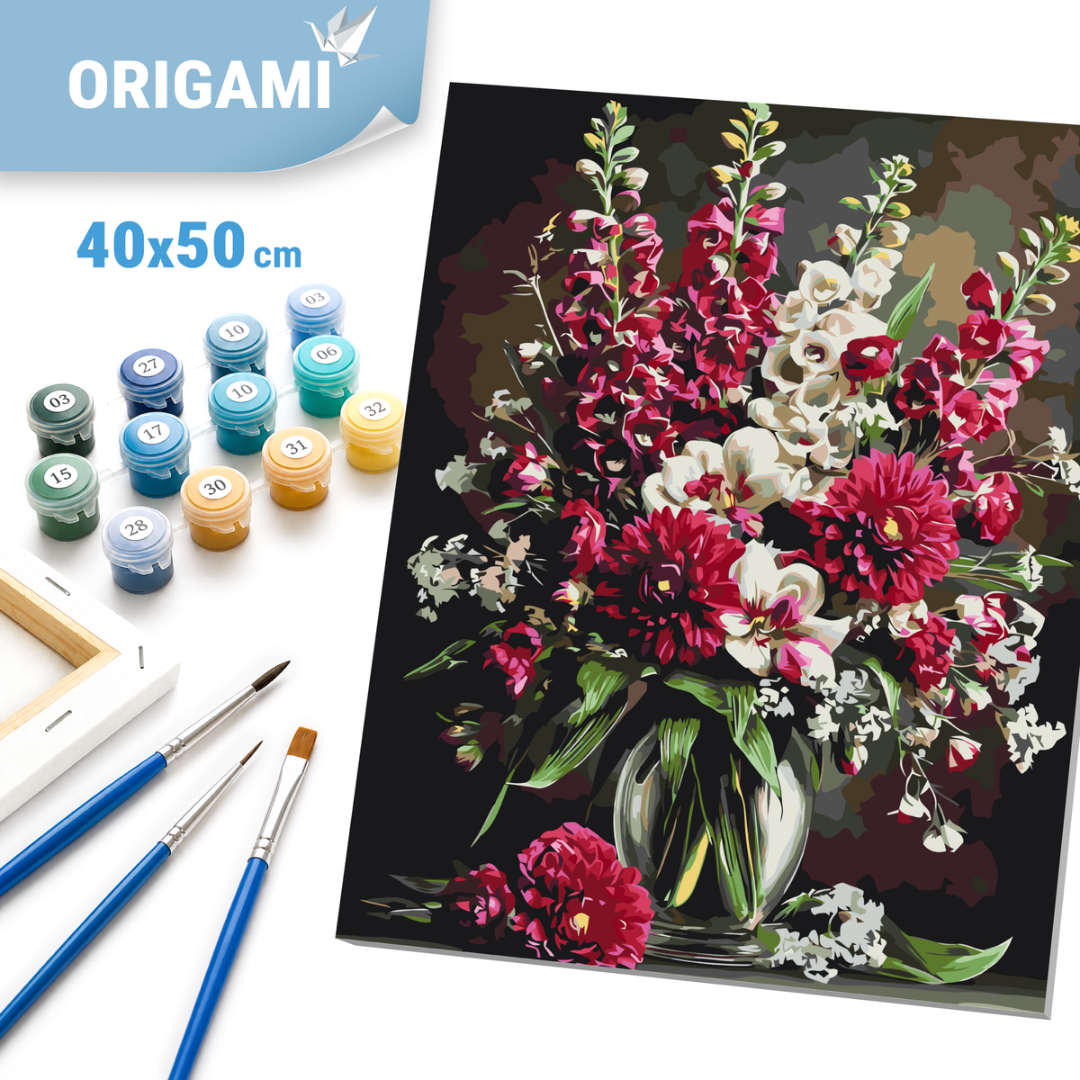 Maľovanie podľa čísel na ráme 40*50 cm - Čarovná kytica - Kvety - LW 3298-01