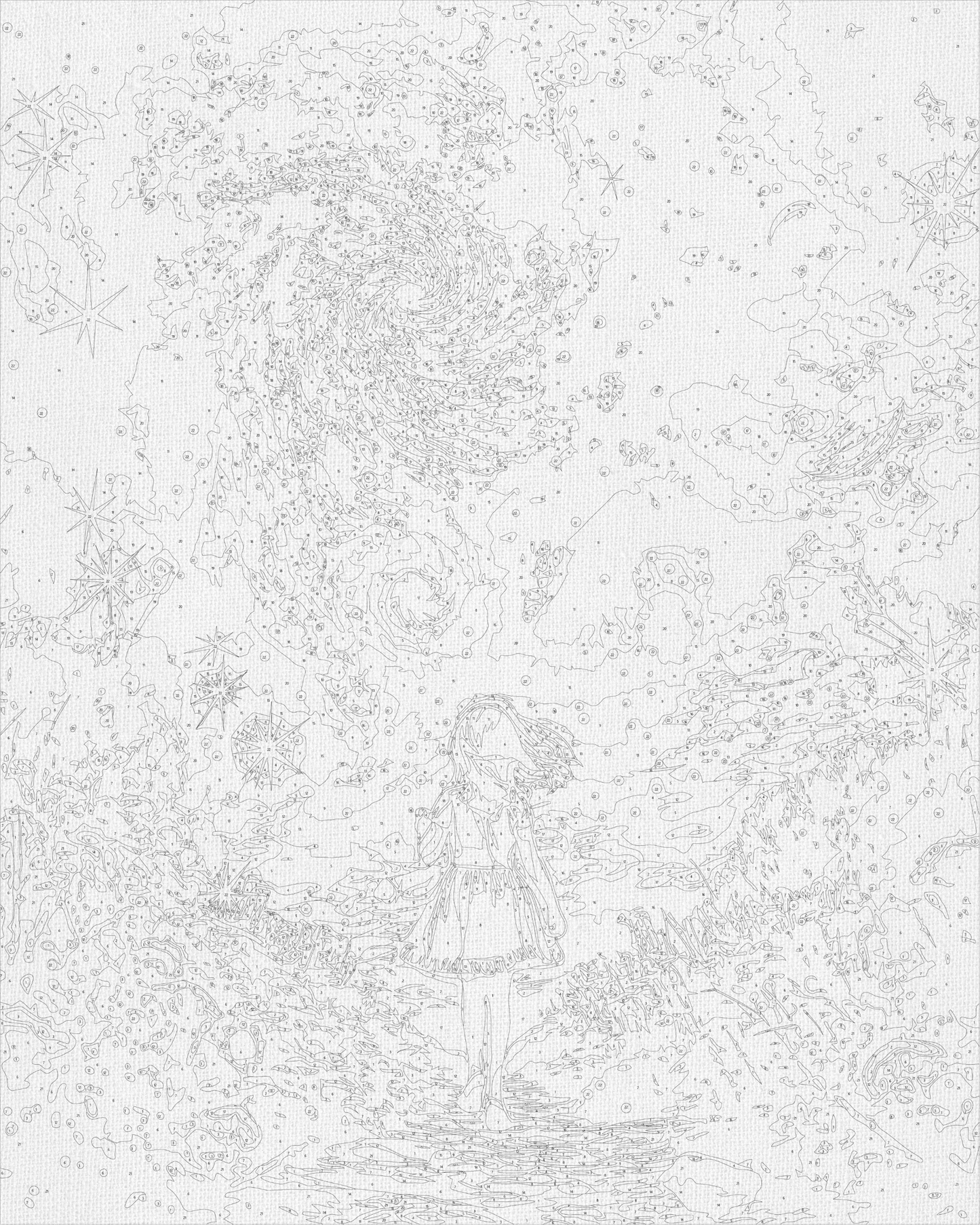 Maľovanie podľa čísel – Mesačný svit. Vesmír 40*50 cm LW 3299