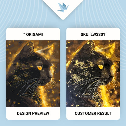 Maľovanie podľa čísel Čierna mačka. Zvieratá. S metalickými farbami 40*50 cm LW 3301