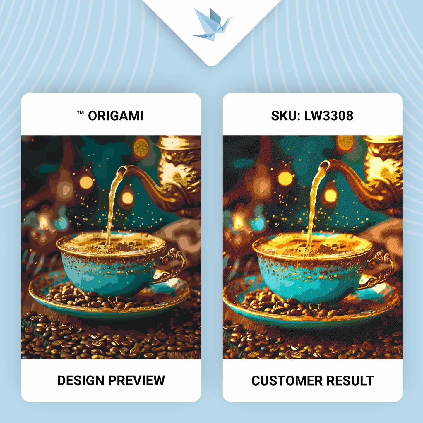 Maľovanie podľa čísel Zátišie. Káva so škoricou s metalickými farbami 40*50 cm LW 3308