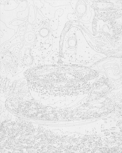 Maľovanie podľa čísel Zátišie. Káva so škoricou s metalickými farbami 40*50 cm LW 3308