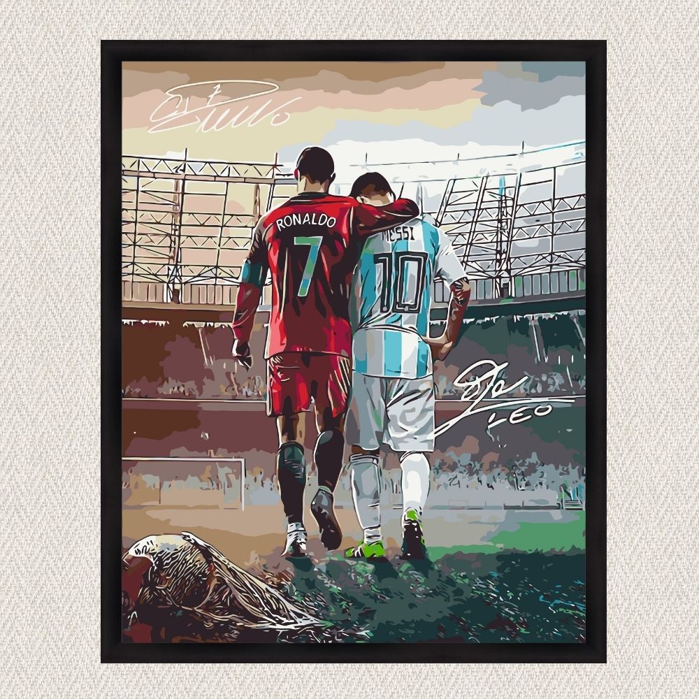 Maľovanie podľa čísel - Futbal. Dve legendy: Ronaldo a Messi LW3322