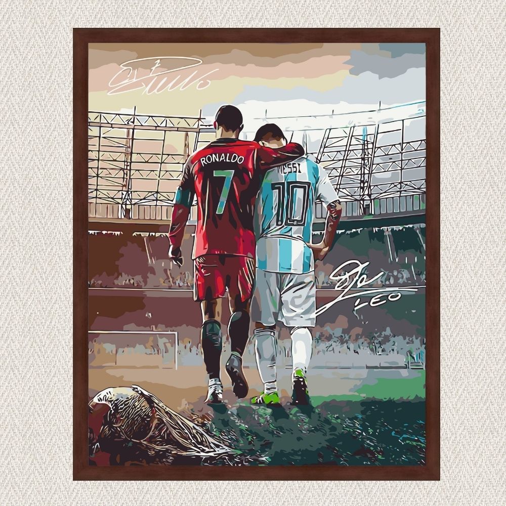 Maľovanie podľa čísel - Futbal. Dve legendy: Ronaldo a Messi LW3322