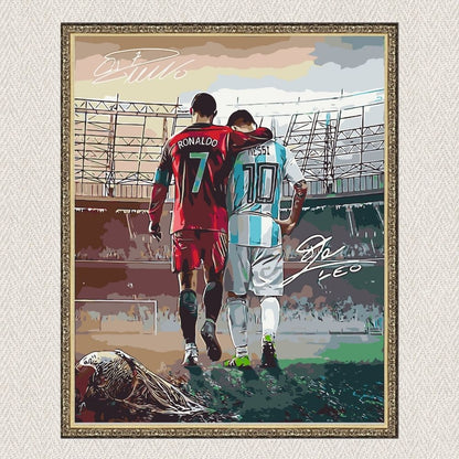 Maľovanie podľa čísel - Futbal. Dve legendy: Ronaldo a Messi LW3322