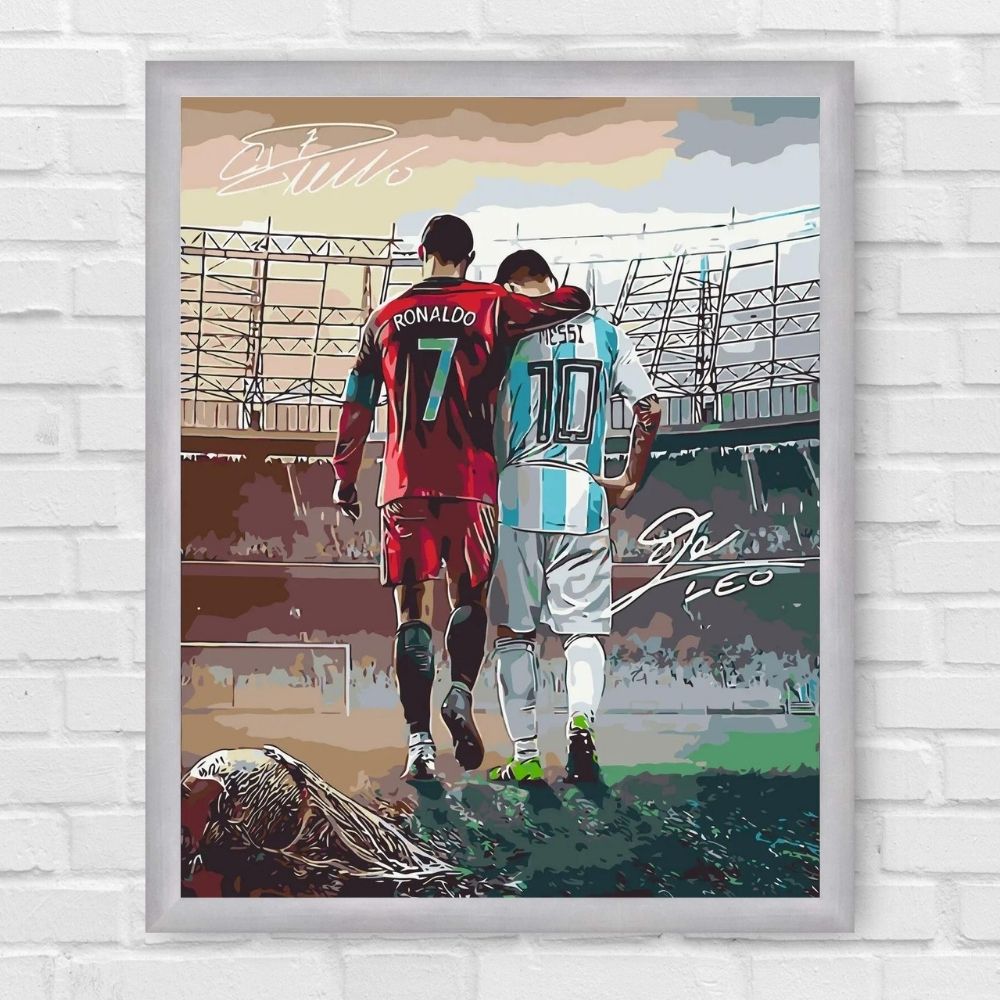 Maľovanie podľa čísel - Futbal. Dve legendy: Ronaldo a Messi LW3322