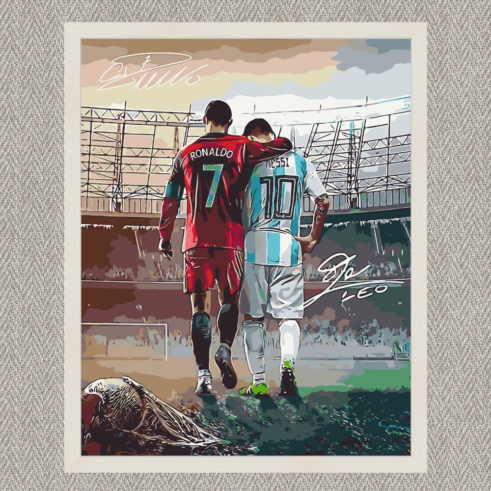Maľovanie podľa čísel - Futbal. Dve legendy: Ronaldo a Messi LW3322