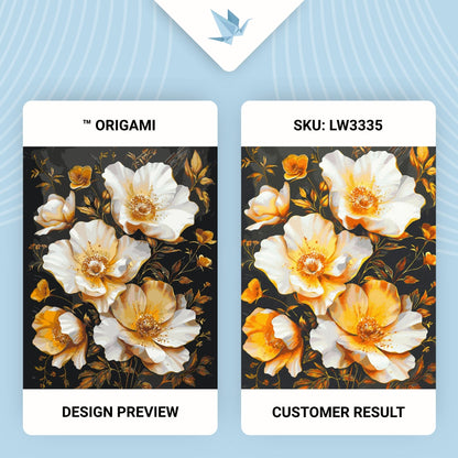 Maľovanie podľa čísel Zlaté kvety na čiernom pozadí. S metalickými farbami 40*50 cm LW 3335