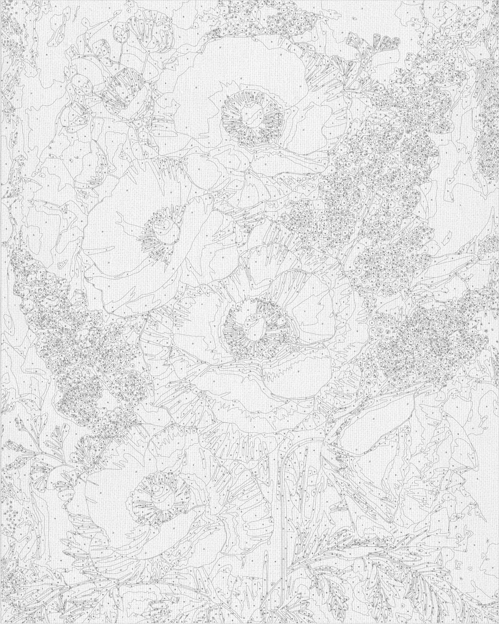 Maľovanie podľa čísel na ráme 40*50 cm Ušľachtilé kvety. S metalickými farbami LW 3336