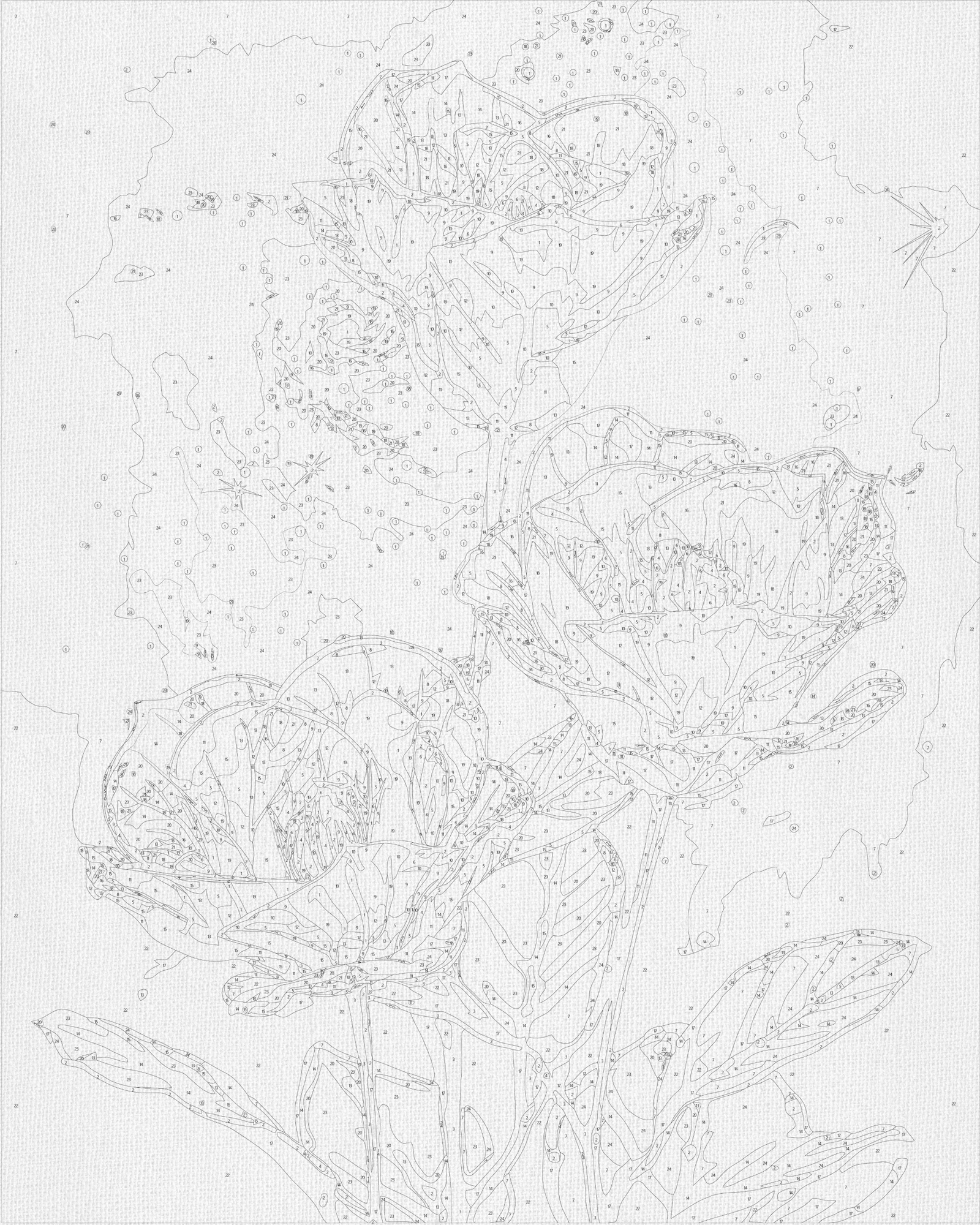 Maľovanie podľa čísel na ráme 40*50 cm Kvety Kozmické astromérie s metalickými farbami LW 3337