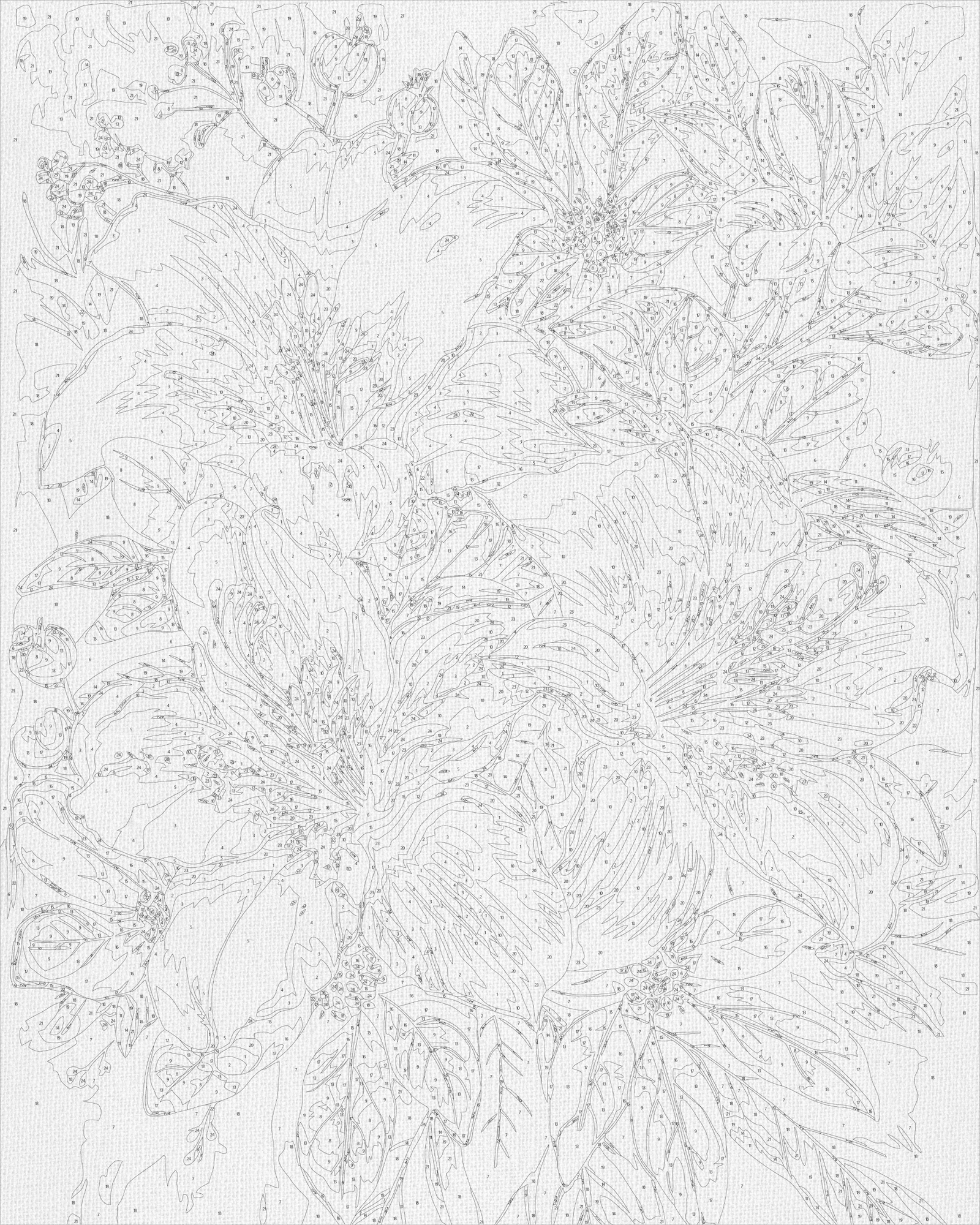 Maľovanie podľa čísel na ráme 40*50 cm Kvety s metalickými farbami LW 3338