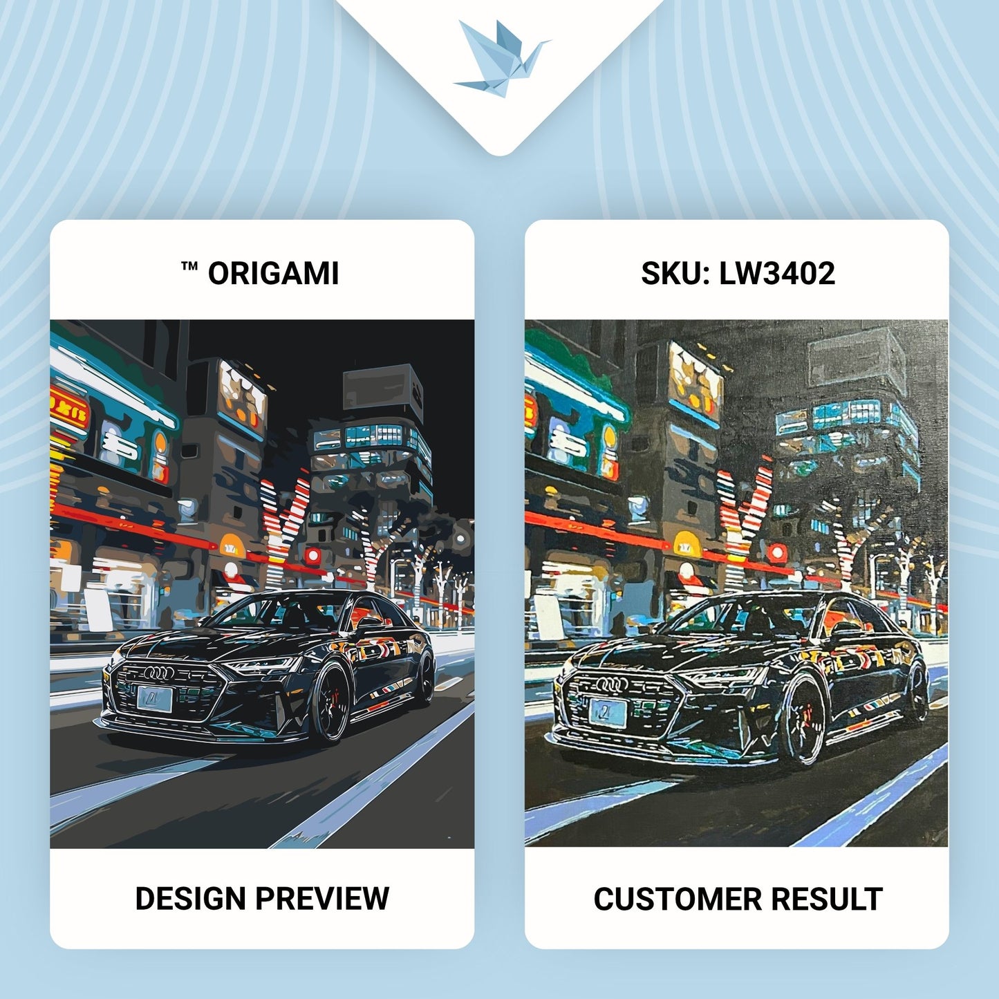 Maľovanie podľa čísel Autá. Čierna Audi 40*50 cm LW 3402