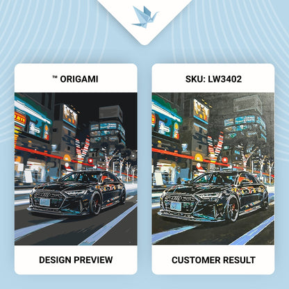 Maľovanie podľa čísel Autá. Čierna Audi 40*50 cm LW 3402