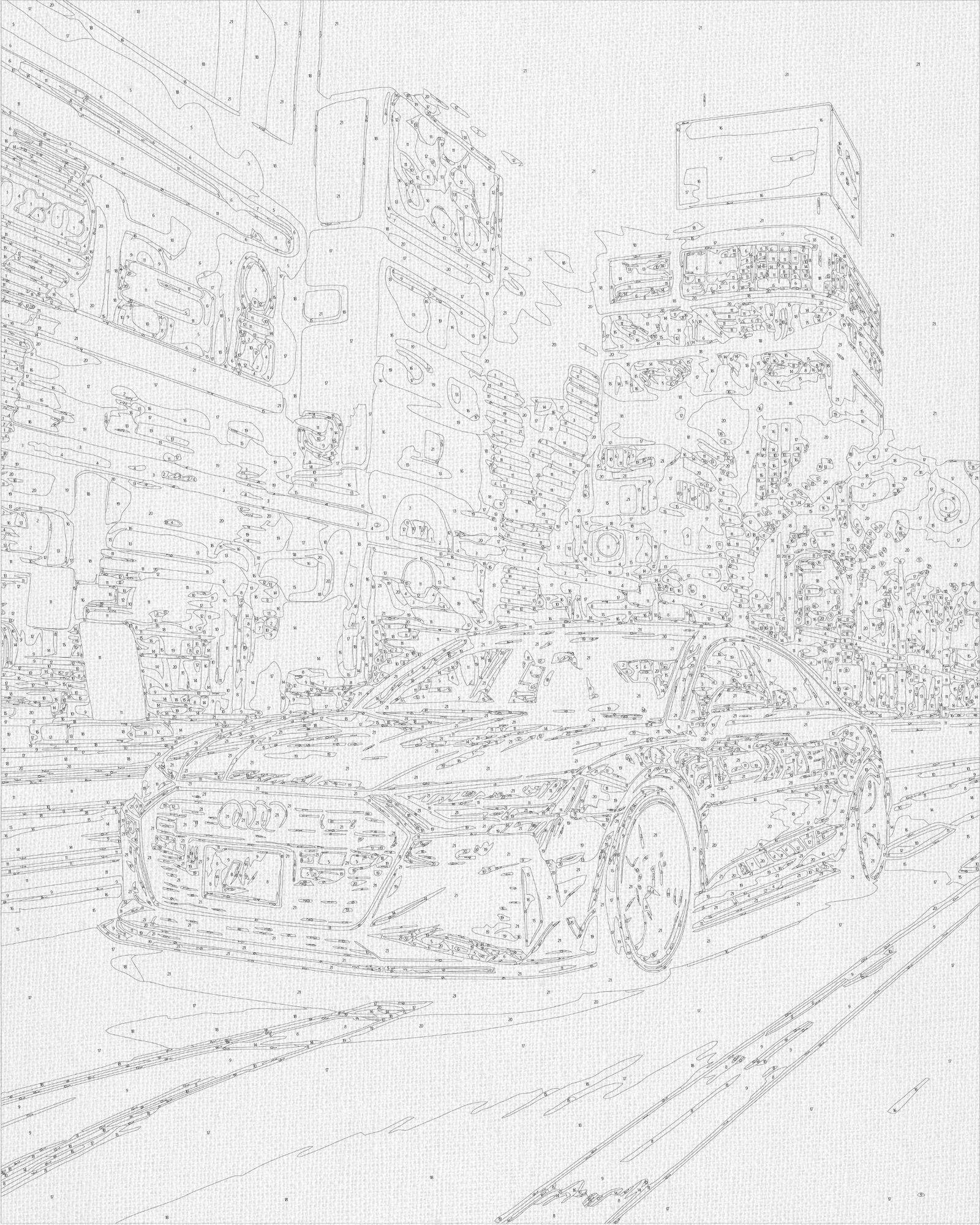 Maľovanie podľa čísel na ráme 40*50 cm Autá. Čierna Audi LW 3402