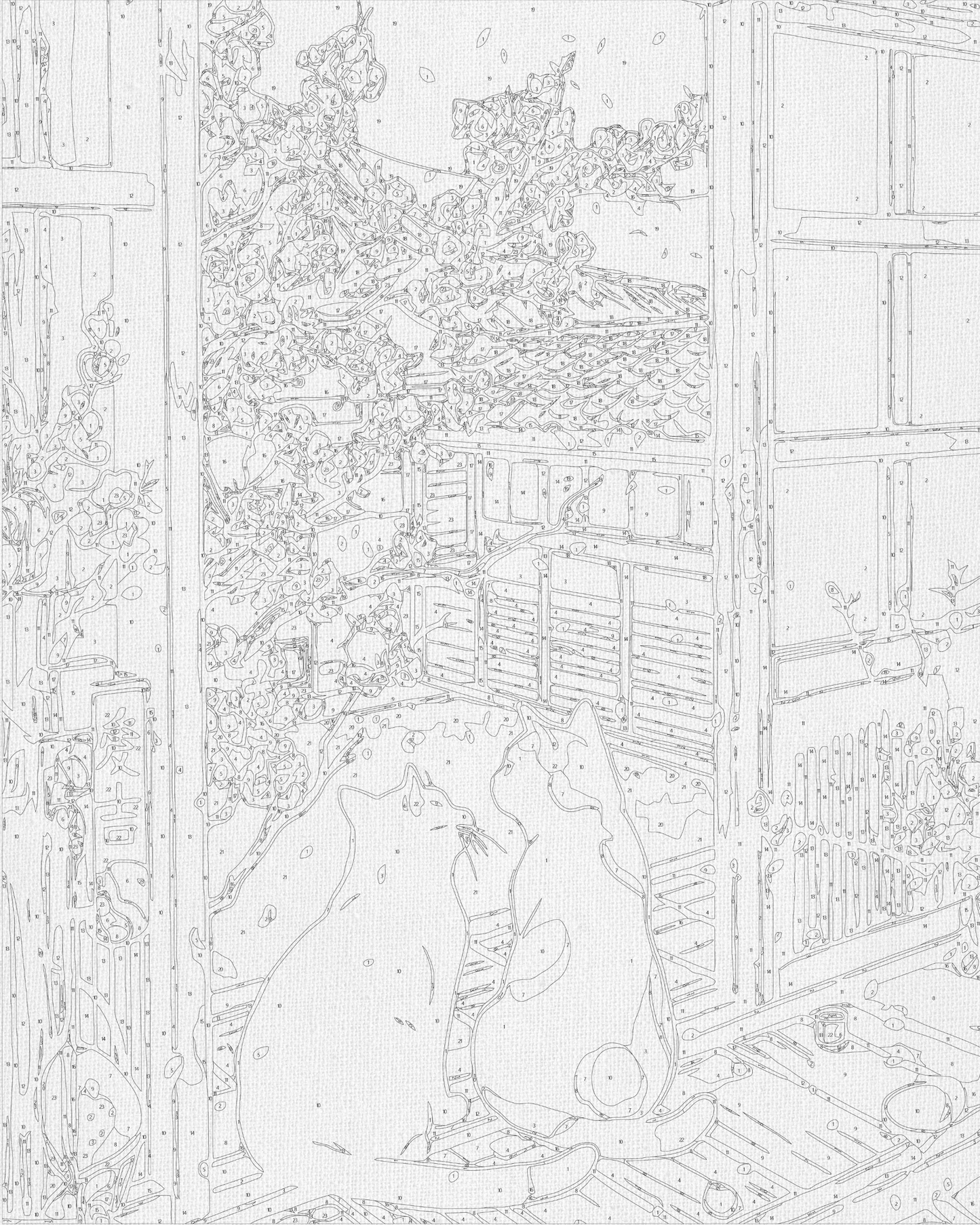 Maľovanie podľa čísel – Zvieratá. Mačky pri sakure 40*50 cm LW 3404