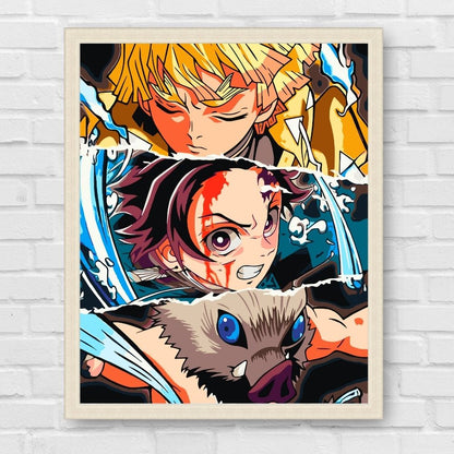 Maľovanie podľa čísel - Anime. Čepeľ zabíjajúca démonov, koláž. LW3409