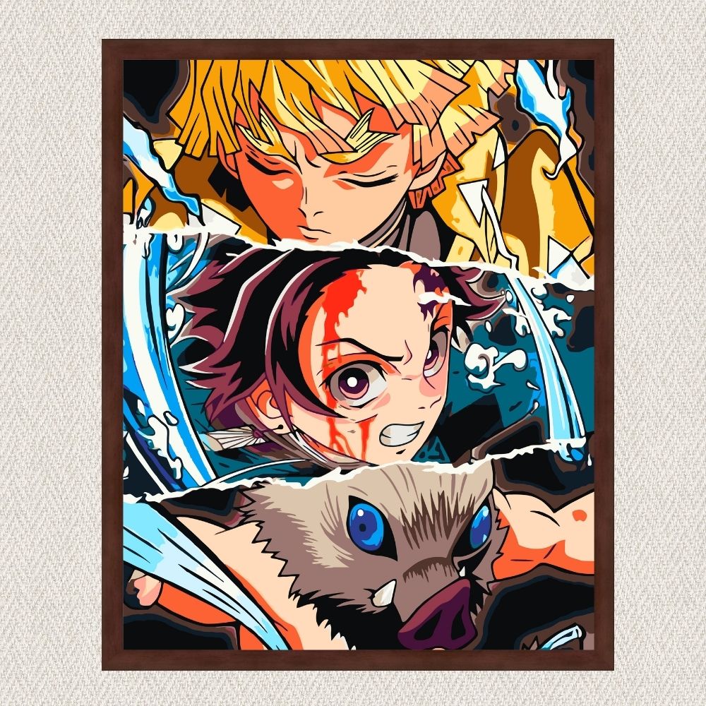 Maľovanie podľa čísel - Anime. Čepeľ zabíjajúca démonov, koláž. LW3409