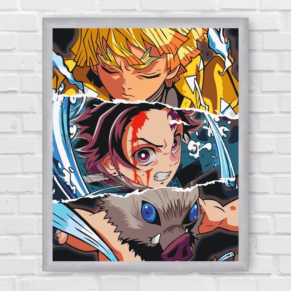 Maľovanie podľa čísel - Anime. Čepeľ zabíjajúca démonov, koláž. LW3409