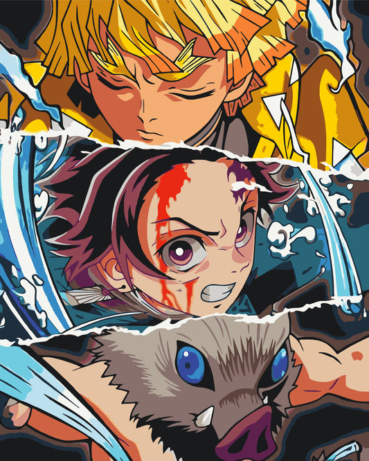Maľovanie podľa čísel - Anime. Čepeľ zabíjajúca démonov, koláž. LW3409