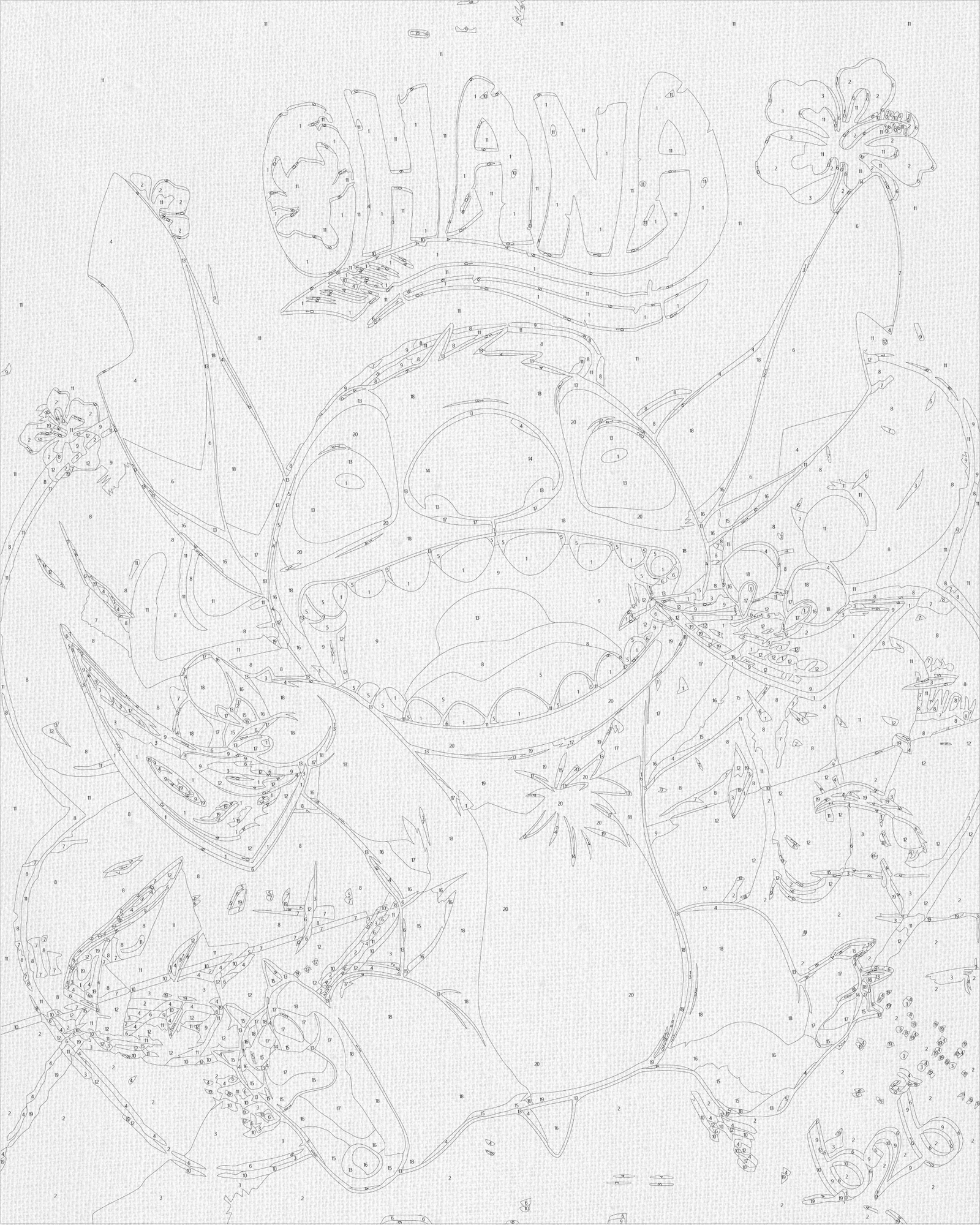 Maľovanie podľa čísel na ráme 40*50 cm – Filmoví hrdinovia. Lilo a Stitch LW 3424