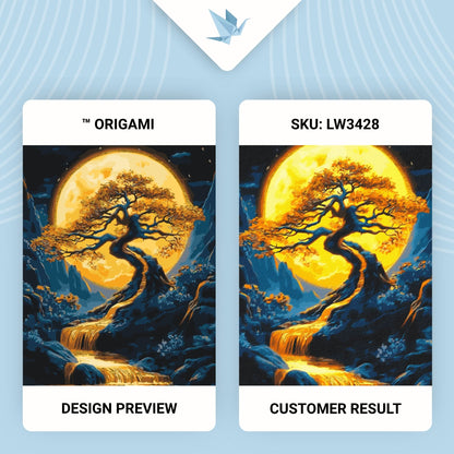 Maľovanie podľa čísel Krajina. Strom s metalickými farbami 40*50 cm LW 3428