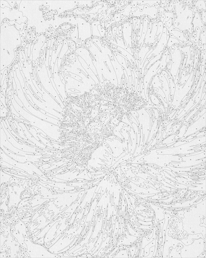 Maľovanie podľa čísel Kvety. Bielá pivónia s metalickými farbami 40*50 cm LW 3429