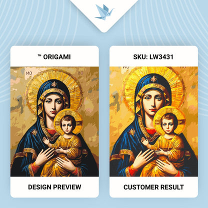 Maľovanie podľa čísel - Náboženstvo. Ikona Matky Božej s metalickými farbami 40*50 cm LW 3431