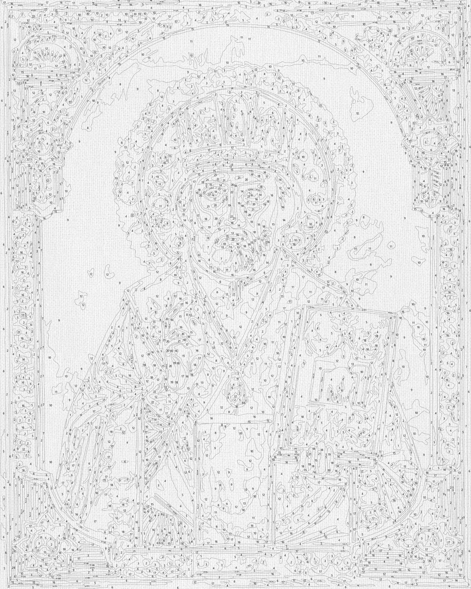 Maľovanie podľa čísel na ráme 40*50 cm Náboženstvo. Svätý Mikuláš s metalickými farbami LW 3432