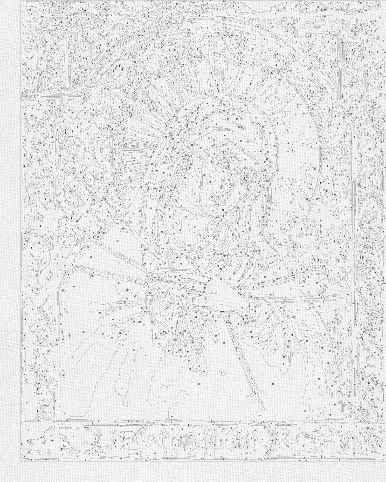 Maľovanie podľa čísel na ráme 40*50 cm Náboženstvo. Ikona Bohorodičky „Zmäkčenie zlých sŕdc“ s metalickými farbami LW 3434