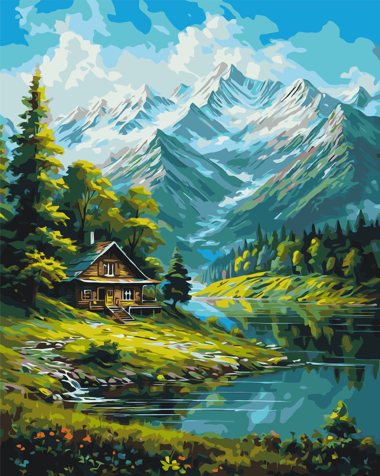 Maľovanie podľa čísel krajinka – Horská  40*50 cm LW 3437