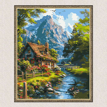 Maľovanie podľa čísel - Krajina. Tichý horský život LW3438
