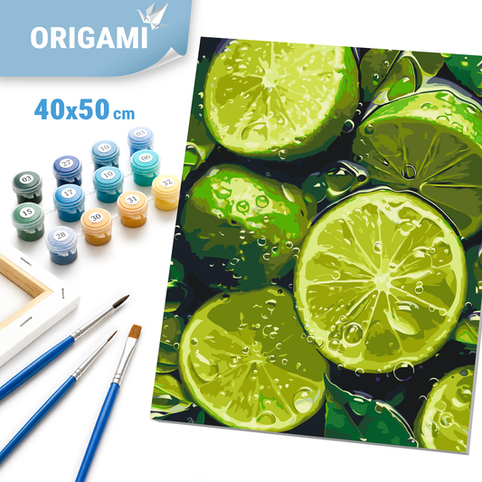 Maľovanie podľa čísel na ráme 40*50 cm – Zátišie. Šťavnatý limetkový plod LW 3440
