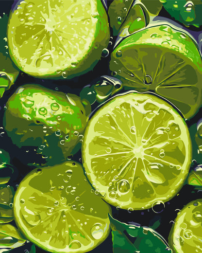 Maľovanie podľa čísel – Zátišie. Šťavnatý limetkový plod 40*50 cm LW 3440