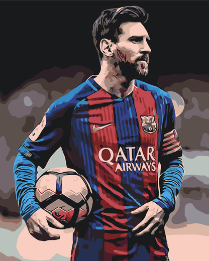 Maľovanie podľa čísel na ráme 40*50 cm - Futbalista Lionel Messi - Ľudia - LW 345