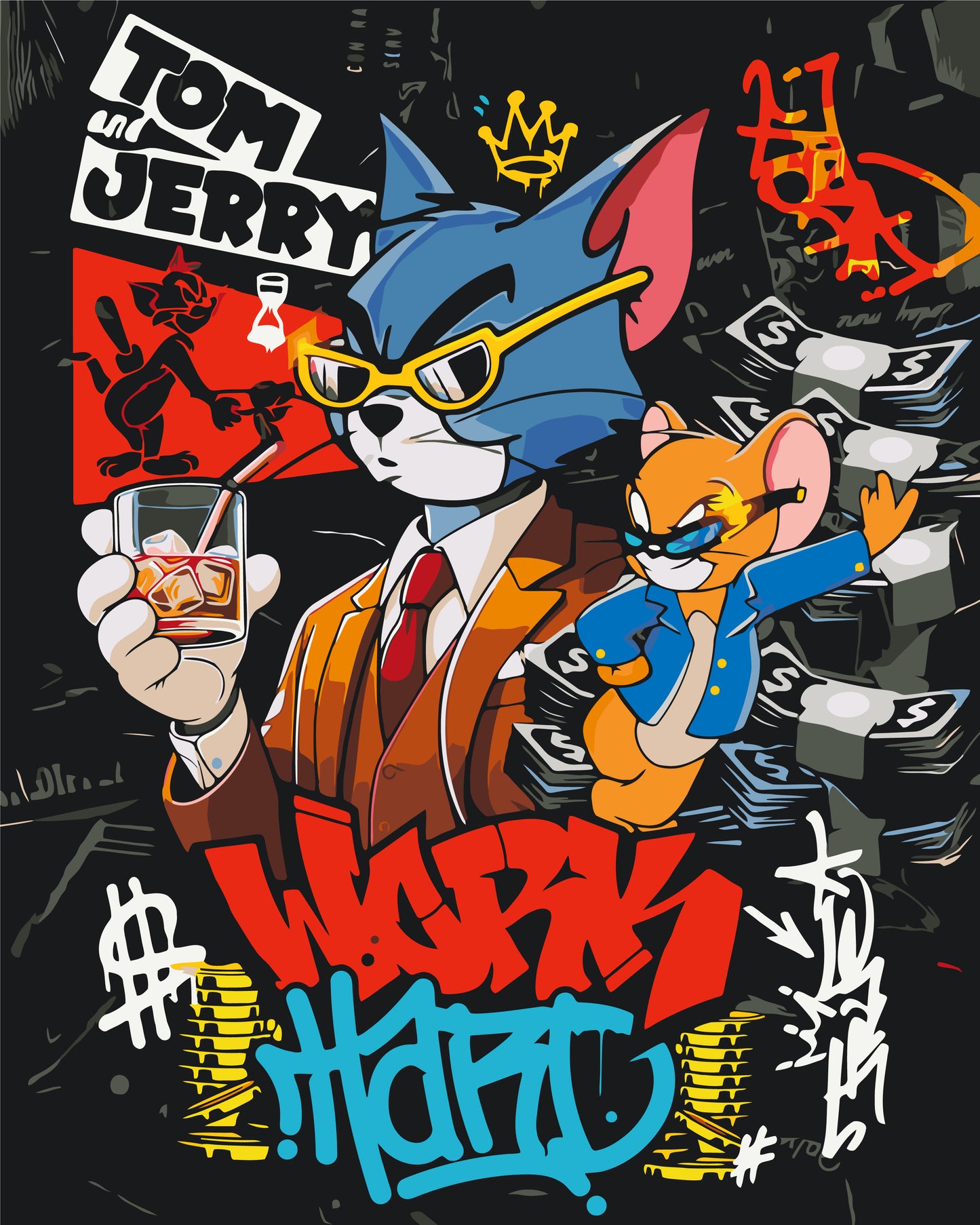 Maľovanie podľa čísel - Disney. Tom a Jerry. Filmové postavy LW3459