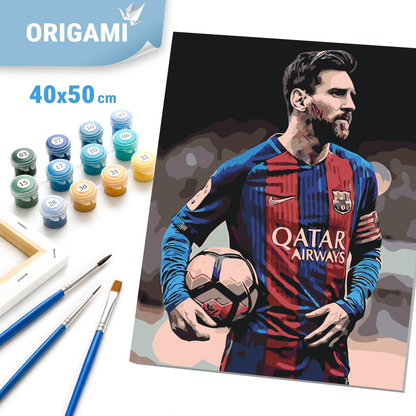 Maľovanie podľa čísel na ráme 40*50 cm - Futbalista Lionel Messi - Ľudia - LW 345