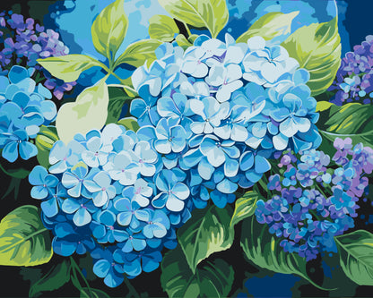 Maľovanie podľa čísel – Kvety. Modrá hortenzia 40*50 cm LW 3489
