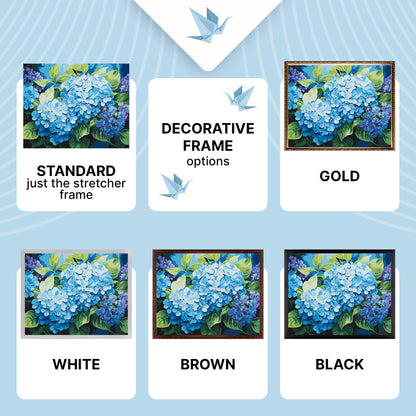 Maľovanie podľa čísel na ráme 40*50 cm – Kvety. Modrá hortenzia LW 3489