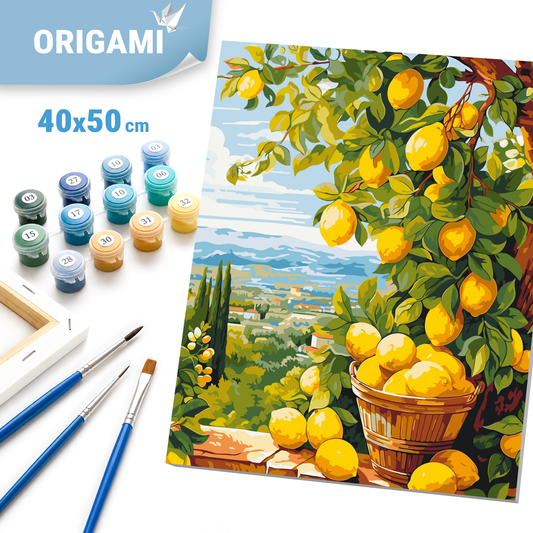 Maľovanie podľa čísel na ráme 40*50 cm – Krajinka \ Zátišie Citrónovník (citrus) - LW 3490