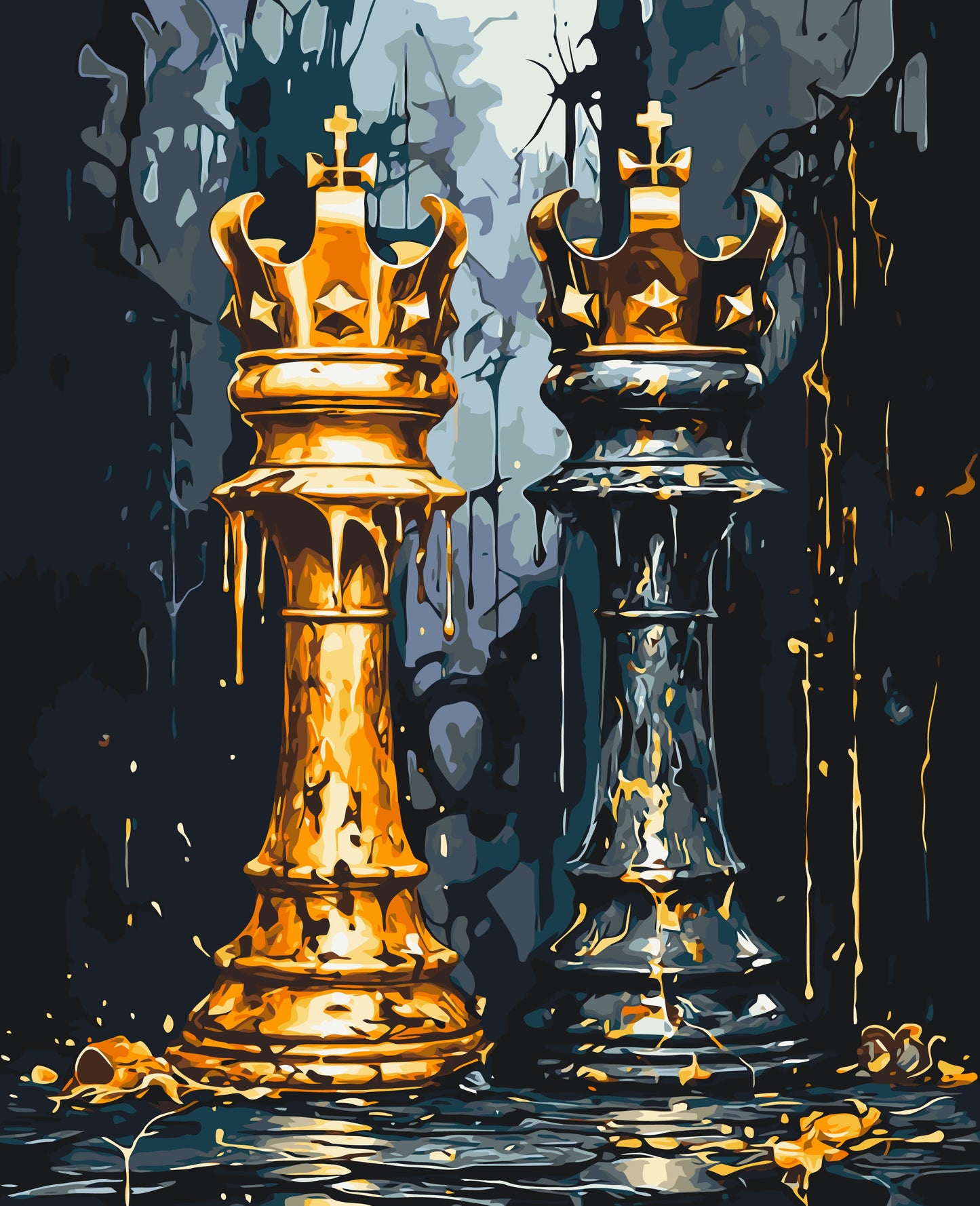 Maľovanie podľa čísel – Šachy: kráľovský súboj 40*50 cm LW 3491