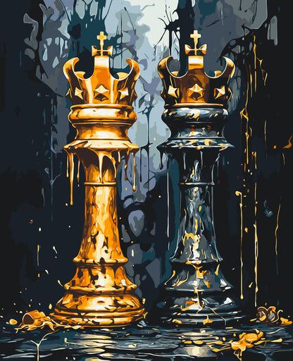 Maľovanie podľa čísel – Šachy: kráľovský súboj 40*50 cm LW 3491