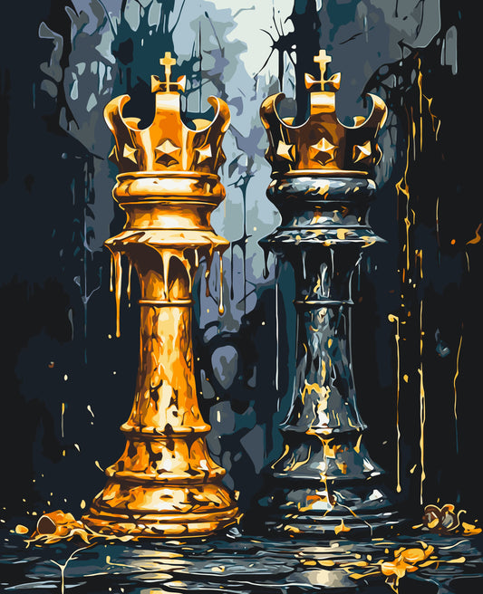 Maľovanie podľa čísel – Šachy: kráľovský súboj 40*50 cm LW 3491