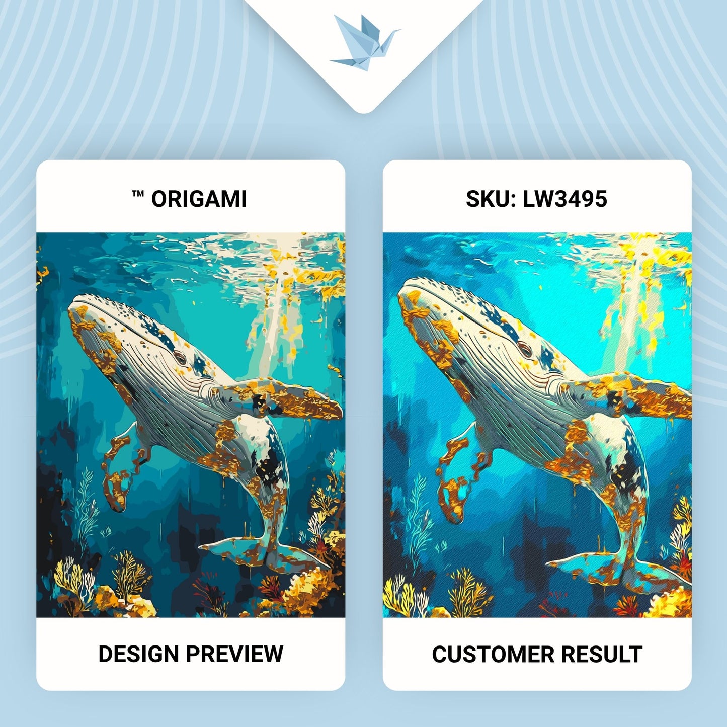 Maľovanie podľa čísel Podmorský svet, veľryba s metalickými farbami 40*50 cm LW 3495