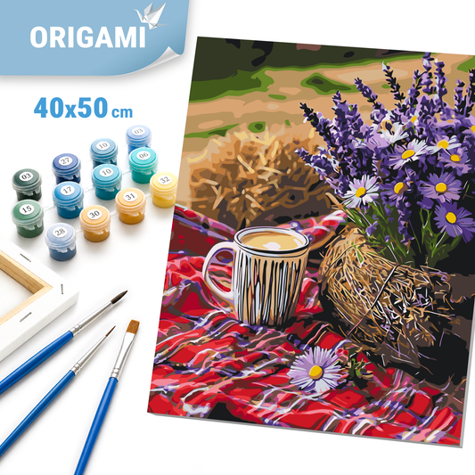 Maľovanie podľa čísel na ráme 40*50 cm – Zátišie. Levanduľový pokoj LW 3517