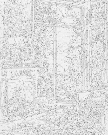 Maľovanie podľa čísel krajinka – Teplo jesenného krbu 40*50 cm LW 3518