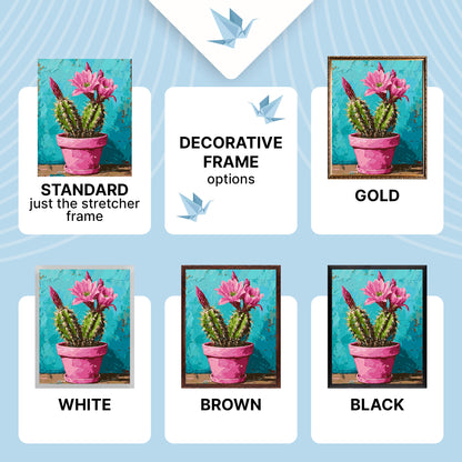 Maľovanie podľa čísel na ráme 40*50 cm – Kvety. Ružový kaktus LW 3534
